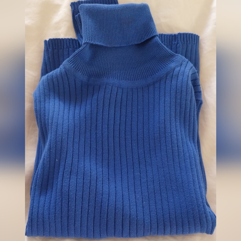 Women's Blue Turtleneck Sweater